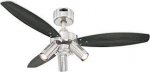 Jet Plus 105m Indoor Ceiling Fan Brushed Nickel Finish Reversible Blades (Wengue/Silver) Spot Lights 78703