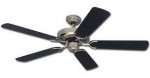 Cyclone 132cm Indoor Ceiling Fan Brushed Steel Finish Reversible Blades (Black/Black with Stripes) 78370