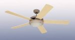 Comet 132cm Indoor Ceiling Fan Titanium Finish Reversible Blades (Light Maple/White) Opal Frosted Glass 78182