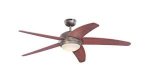 Westinghouse Bendan LED 132cm Ceiling Fan - Dark Pewter, Applewood Blades, Opal Frosted Glass 72071
