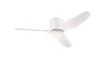 Carla 117cm Indoor Ceiling Fan White Finish White ABS Blades Opal Frosted Glass 72251