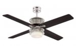 Oscar 122cm Indoor Ceiling Fan Brushed Nickel Finish Reversible Blades (Wengue/Graphite) Opal Frosted Glass 72211