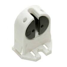 Jeani Lamp Holder A13 T5 GU13 Tombstone Snap Fix/Screw Fix White Plastic