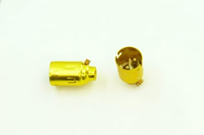 S Lilley Brass B22 Two Piece Candle Lampholder M10x1mm Threaded Entry