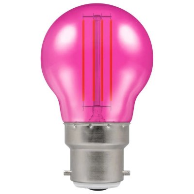 Crompton 4.5w 240v BC B22 LED Filament Harlequin Round Ball Pink Bulb 13872