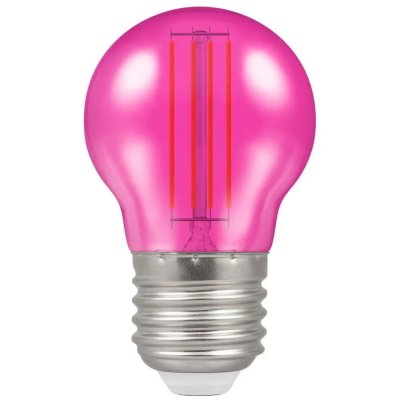 Crompton 4.5w 240v ES E27 LED Filament Harlequin Round Ball Pink Bulb 13889