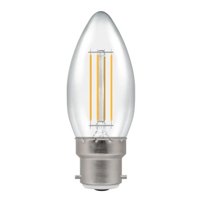 Crompton 5W (40w) 240v BC B22 2700k Filament LED Candle Light Bulb