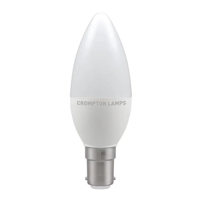 Crompton 5.5W (40w) 240v SBC B15 2700k LED Thermal Plastic Candle Light Bulb