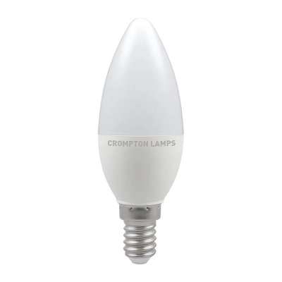 Crompton 5W (40w) 240v SES E14 6500k Dimmable LED Candle Thermal Plastic Light Bulb