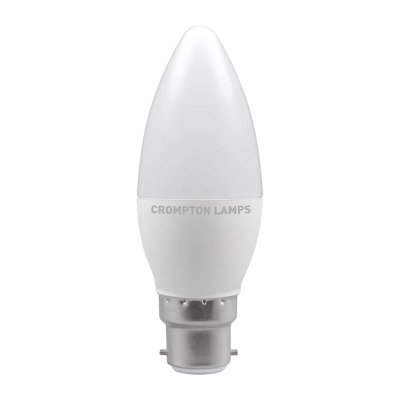 Crompton 5W (40w) 240v BC B22 2700k LED Candle Thermal Plastic Light Bulb