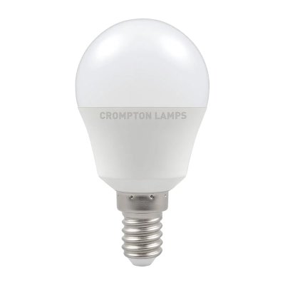 Crompton 5.5W (40w) 240v SES E14 2700k LED Golfball Thermal Plastic Light Bulb