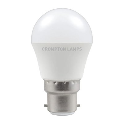 Crompton 5.5W (40w) 240v BC B22 2700k LED Golfball Thermal Plastic Light Bulb