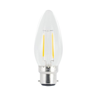 Integral 2W B22  LED Candle Bulb 250LM 2700K Warm White Non-Dimmable ILCANDB22NC002