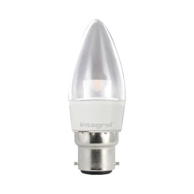 Integral 3.4w 220-240v 250lm LED Candle B22 2700k Warm White Non-Dimmable 240 Degree Beam Clear ILCANDB22NC011