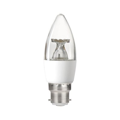 Integral 4.9w 220-240v 470lm LED Candle B22 5000k Daylight Non-Dimmable 240 Degree Beam Clear ILCANDB22NF063