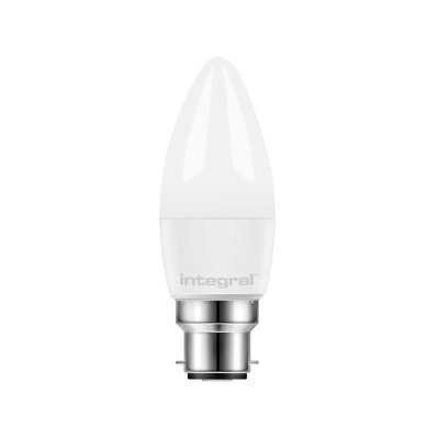 Integral 4.9w 220-240v 470lm LED Candle B22 2700k Warm White Non-Dimmable 250 Degree Beam Frosted ILCANDB22NC016
