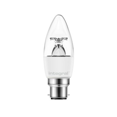 Integral 4.9w 220-240v 470lm LED Candle B22 2700k Warm White Non-Dimmable 240 Degree Beam Clear ILCANDB22NC022