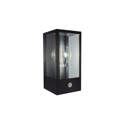 Integral LED Contemporary Outdoor Lantern Wall Light  Dark Grey, PIR Sensor, Weatherproof & Energy Efficient