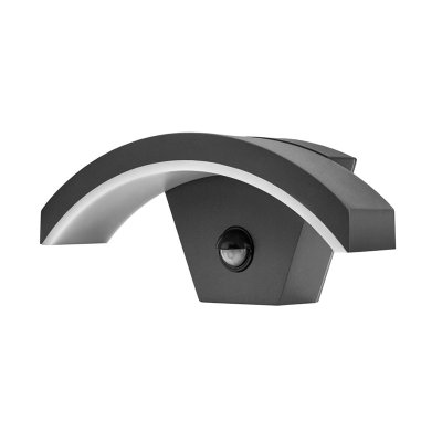 Integral 8W LED Outdoor Wall Light -Curve PIR Sensor, Dark Grey, 4000K Cool White ILDEA029