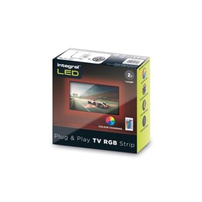 Integral 2m RGB LED TV Strip Kit  1.5W/m, USB Powered, Remote Control, Plug & Play