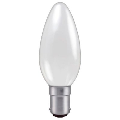 60w 240v SBC B15 Opal Incandescent Candle Bulb