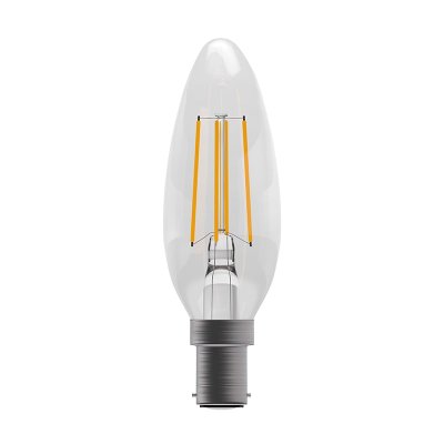 Bell Lighting 4w 240v SBC LED Filament Candle Clear 2700k Dimmable 05306