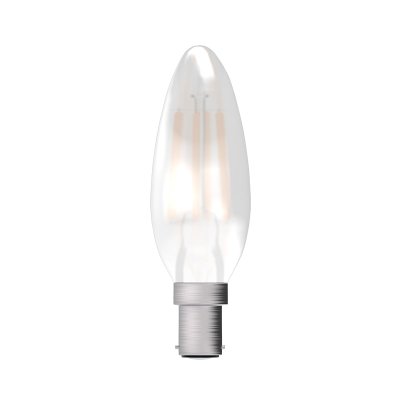 Bell Lighting 4w 240v SBC LED Filament Candle Satin 2700k Dimmable 05313