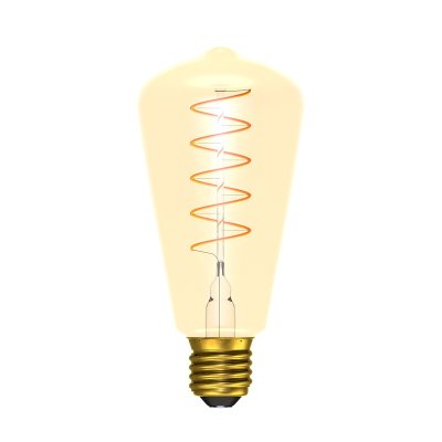Bell Lighting 4w 240v ES LED Vintage Soft Coil Vertical Filament ST64 Amber 1800k Dimmable 60017