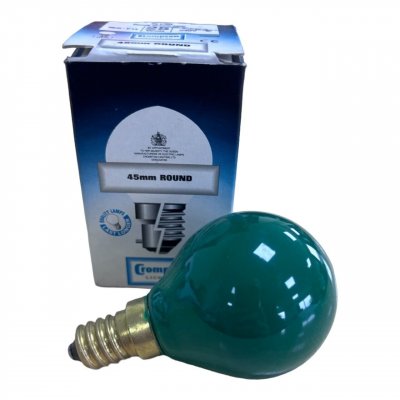Crompton 25W SES E14 Green Incandescent Round Golfball Light Bulb - Pack of 3