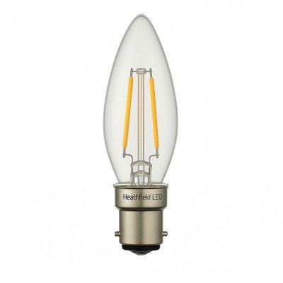 Heathfield 4.2w 240v BC LED Filament Candle Bulb Clear 2700K Dimmable