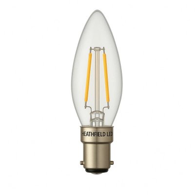 Heathfield 4w 240v SBC LED Filament Candle Bulb Clear 2700K Dimmable