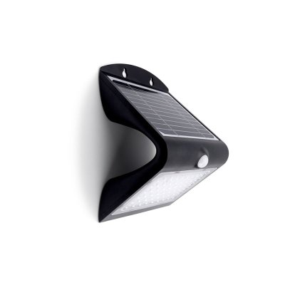 Integral LED True Solar Outdoor Wedge Wall Light PIR IP65, 4000K, 500LM, 4W  ILSWL002 (Black)