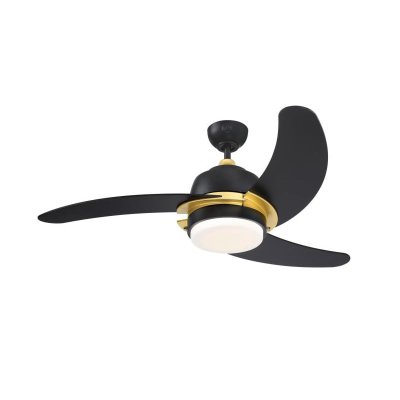 Westinghouse Simone 122 cm Ceiling Fan  Modern Matte Black with Gold Accents & LED Light Fixture 73041