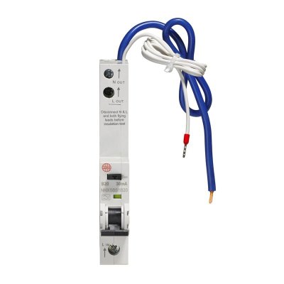 Wylex NHXSBS1B20 RCBO 20A 30mA SPN Type A B Curve 6kA  Single Module