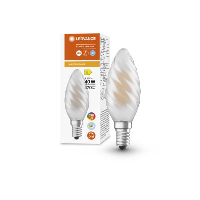 Osram LEDVance 3.4W 240v SES E14 Frosted Twisted LED Filament Candle Dimmable 4000K Light Bulb