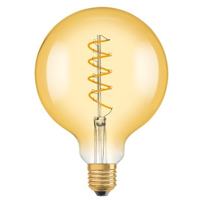 Osram 1906 LED 4W 240V E27 Vintage Gold Globe Filament Bulb Spiral Dimmable 124mm