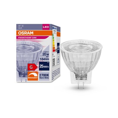 Osram Parathom 3.2W 12V GU4 MR11 LED 2700K Warm White Dimmable  35mm
