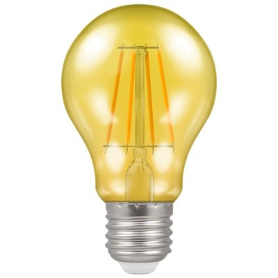 Crompton 4.5w 240v ES E27 LED Filament Harlequin GLS Bulb Yellow 13803