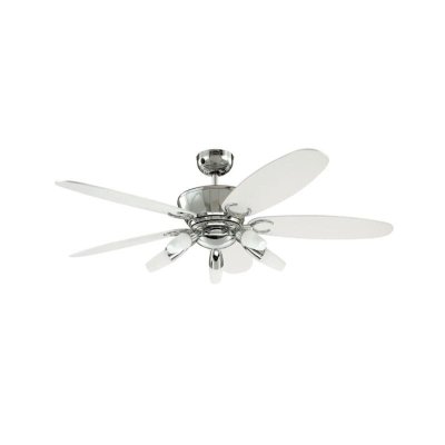 Westinghouse Arius 132cm Ceiling Fan Chrome Finish with Reversible White/Black Blades & Opal Glass 72559