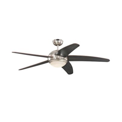 Westinghouse Bendan LED 132cm Indoor Ceiling Fan  Satin Chrome, Wengue Blades, Opal Frosted Glass 72068