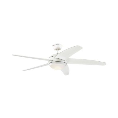 Westinghouse Bendan LED 132cm Indoor Ceiling Fan White Finish with Five Blades, Opal Frosted Glass Light, Remote Control 72070