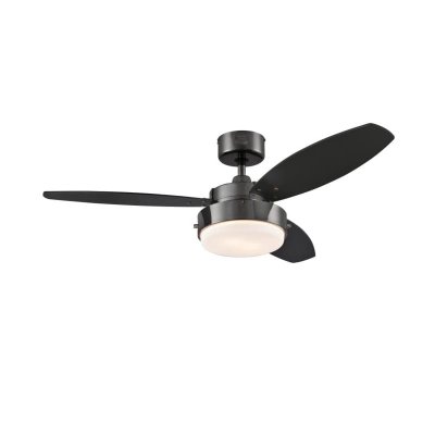 Westinghouse Alloy 105cm Ceiling Fan  Reversible Black/Graphite Blades, Opal Glass 78764
