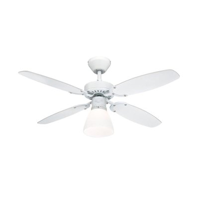 Westinghouse Capitol 105cm Indoor Ceiling Fan  White Finish, Reversible Blades (White/Beech), Opal Frosted Glass 78708