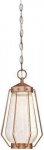 Corina Outdoor Dimmable LED Pendant Washed Copper Finish Clear Seeded Glass 63737