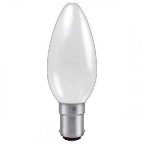 40w 240v SBC B15 Opal Incandescent Candle Bulb