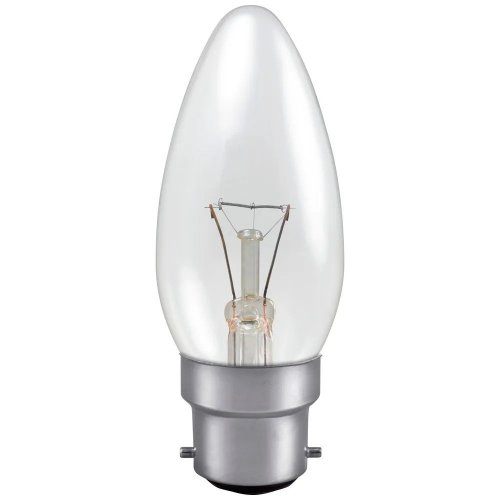 40w 240v BC B22 Clear Incandescent Candle Bulb