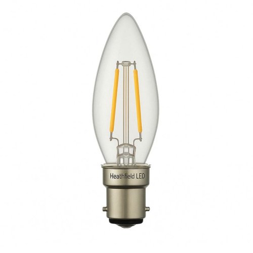 Heathfield 4.2w 240v BC LED Filament Candle Bulb Clear 2700K Dimmable