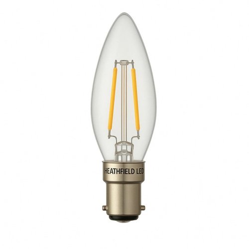 Heathfield 4w 240v SBC LED Filament Candle Bulb Clear 2700K Dimmable