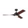 Westinghouse Evan 132cm Indoor Ceiling Fan Matte Black & Walnut with Dimmable LED Light & Remote 72270