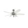 Westinghouse Arius 132cm Ceiling Fan Chrome Finish with Reversible White/Black Blades & Opal Glass 72559